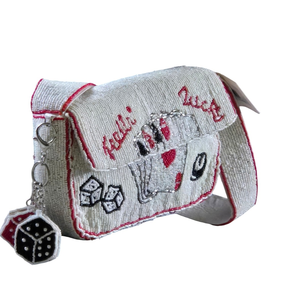 Sol and Mer Beaded Shoulder Bag Multi New Feelin Lucky Casino Dice C126217